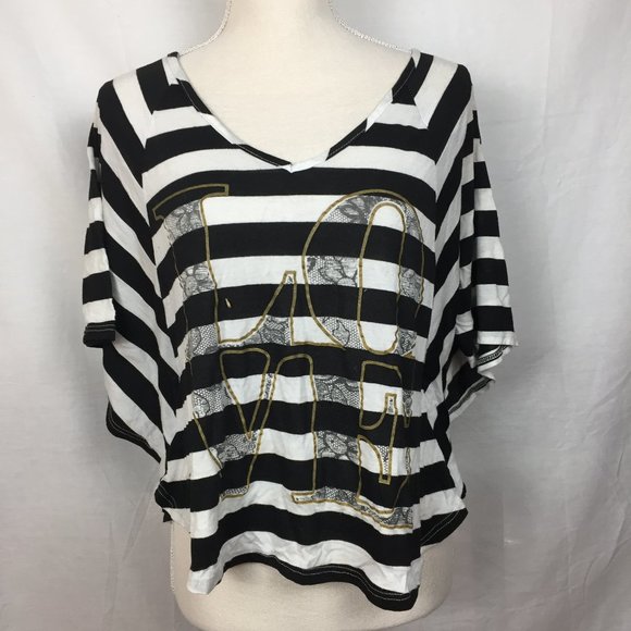 $4 SALE! Project Jeans Striped Love Top - Picture 1 of 5
